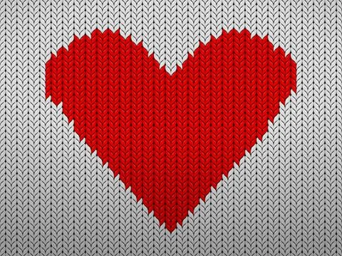 Knitted heart background Stock Illustration