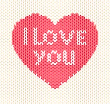 Knitted heart Stock Illustration