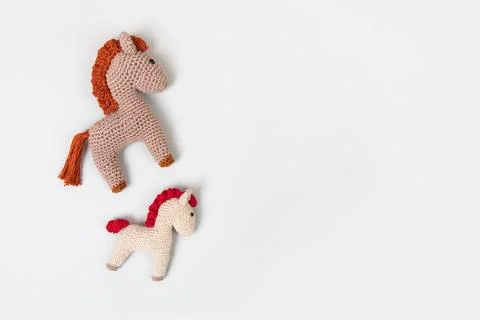 Knitted horses Stock Photos