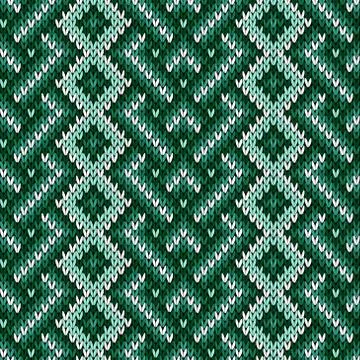Knitted interwoven geometric pattern Stock Illustration