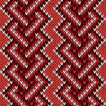 Knitted interwoven geometric pattern Stock Illustration