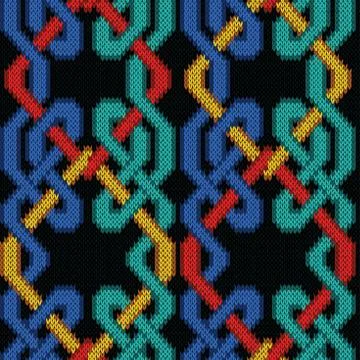 Knitted interwoven seamless pattern Illustrazione stock