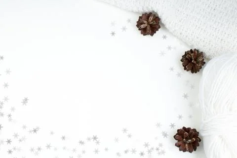 Knitted jersey background with a relief pattern, winter, snow, snowflakes. To Stock-Fotos