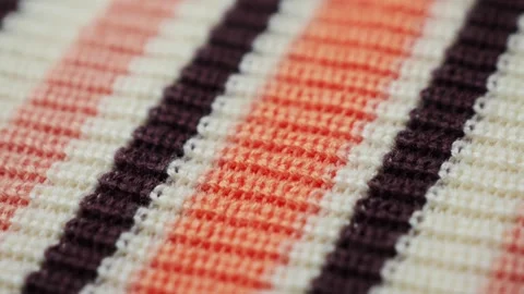 Knitted jersey, embossed canvas, knitted texture close up, concept of warm Stock Footage 303065400