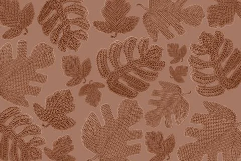 Knitted leaves Stock Photos