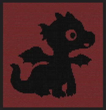 Knitted little dragon. Warm vector illustration. 2024 year dragon to easter.. Stock Illustration