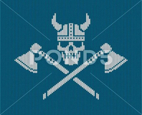 Knitted Logo - Viking Skull
