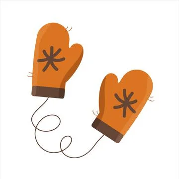 Knitted mittens autumn winter. Vector illustration. Stock Illustration
