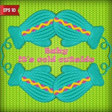 Knitted mittens vector Stock Illustration