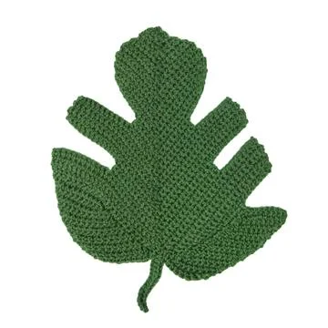 Knitted monstera leaf Stock Photos