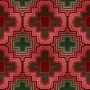 Knitted ornamental seamless pattern Stock Illustration