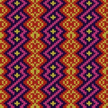 Knitted ornamental seamless pattern イラスト素材