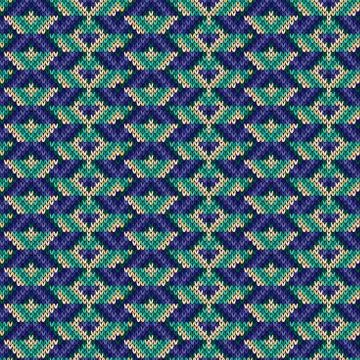 Knitted ornamental seamless pattern Stock Illustration