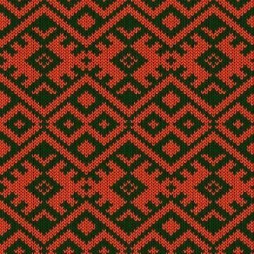 Knitted ornamental seamless pattern Stock Illustration