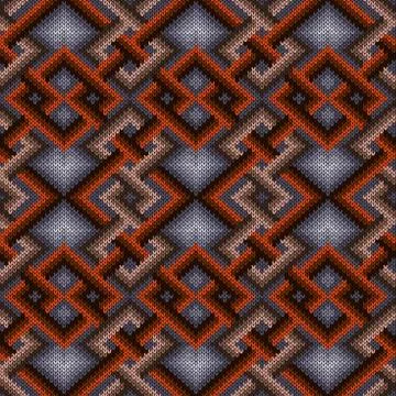 Knitted ornamental seamless pattern Stock Illustration
