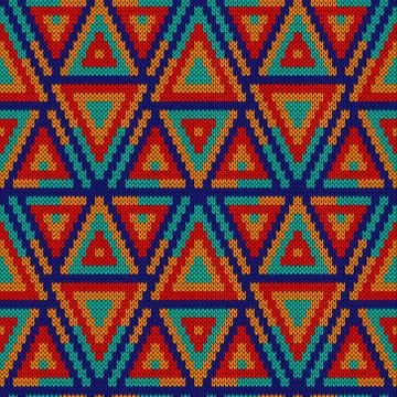 Knitted ornamental seamless pattern Stock Illustration