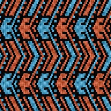 Knitted ornamental seamless pattern Stock Illustration