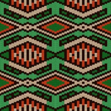 Knitted ornamental seamless pattern Stock Illustration