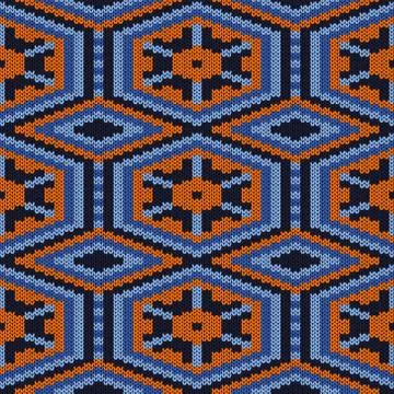 Knitted ornamental seamless pattern Stock Illustration