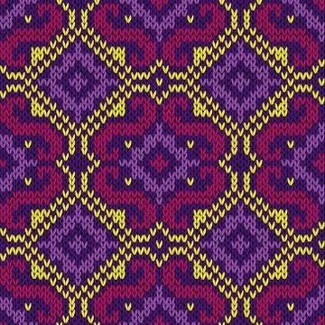 Knitted Ornate Orient Seamless Pattern Stock Illustration
