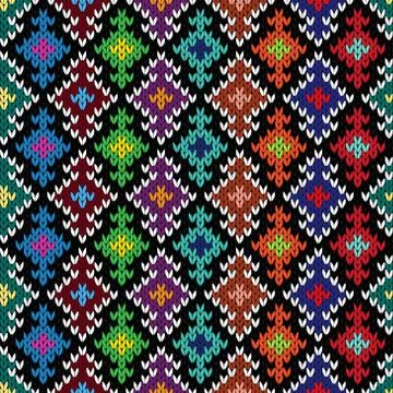 Knitted ornate seamless pattern Illustrazione stock