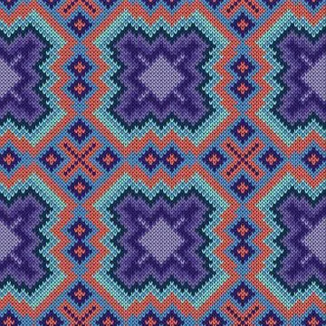 Knitted ornate seamless pattern Stock Illustration