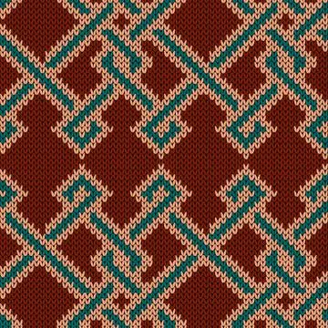 Knitted ornate seamless pattern Stock Illustration