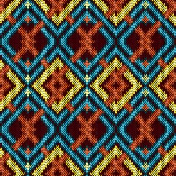 Knitted ornate seamless pattern Illustrazione stock