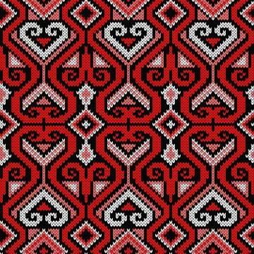 Knitted ornate seamless pattern Stockillustratie