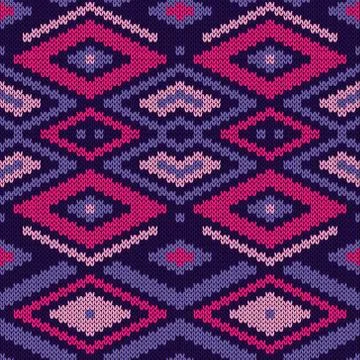 Knitted ornate seamless pattern イラスト素材
