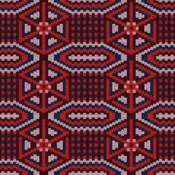 Knitted ornate seamless pattern Stock Illustration