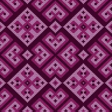 Knitted ornate seamless pattern Stockillustratie
