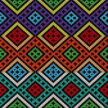 Knitted ornate seamless pattern Stock Illustration