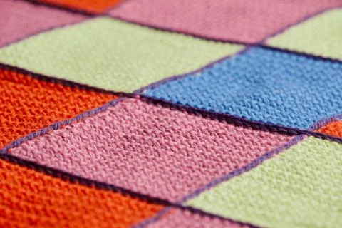 Knitted Patchwork Blanket Stock Photos