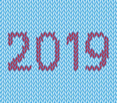 Knitted pattern with 2019 numbers Stock Illustration