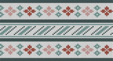 Knitted pattern, Festive Sweater Design. Seamless Knitted Pattern Stock Illustration