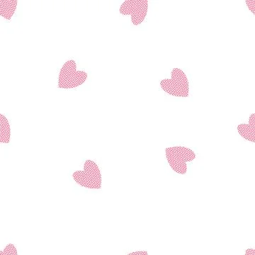 Knitted pattern in the form of hearts Stock Illustration