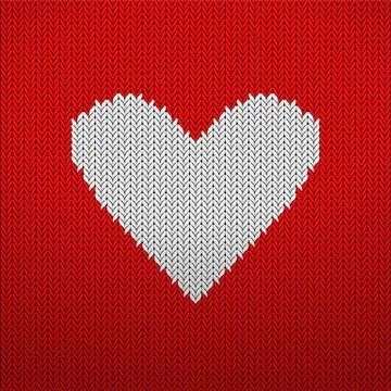 Knitted pattern heart イラスト素材