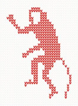 Knitted pattern with monkey イラスト素材