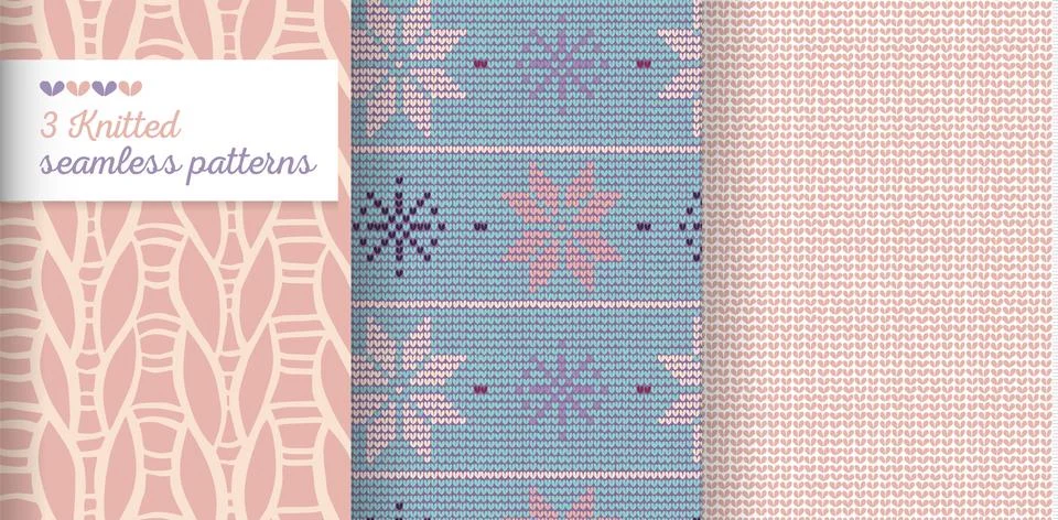 Knitted patterns Stock Illustration