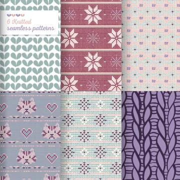 Knitted patterns Stock Illustration