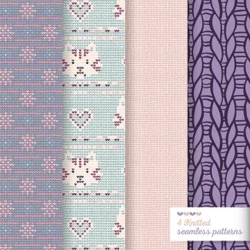Knitted patterns Stock Illustration