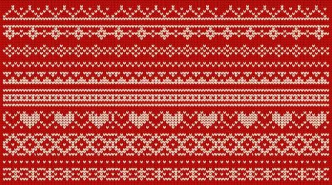 Knitted patterns for ugly sweaters vector illustrations set Stock Illustration