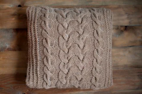 Knitted pillow Stock Photos