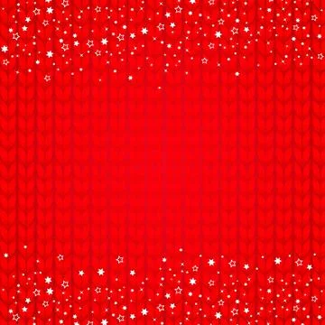 Knitted red background. Sweater close up view with snowflakes stars Stock Illustration