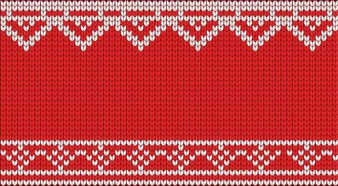 Knitted red pattern background Illustrazione stock