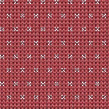Knitted red seamless pattern background. Stock Illustration
