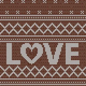 Knitted red seamless pattern background. 스톡 일러스트