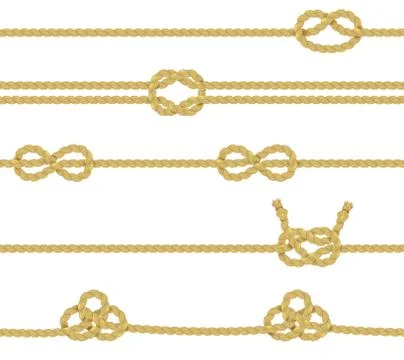 Knitted Rope Border Set Stock Illustration