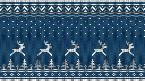 Knitted Scandinavian pattern with deer イラスト素材